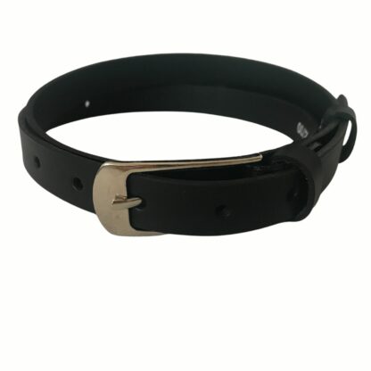 Slim leather belt black