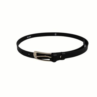Slim leather belt black