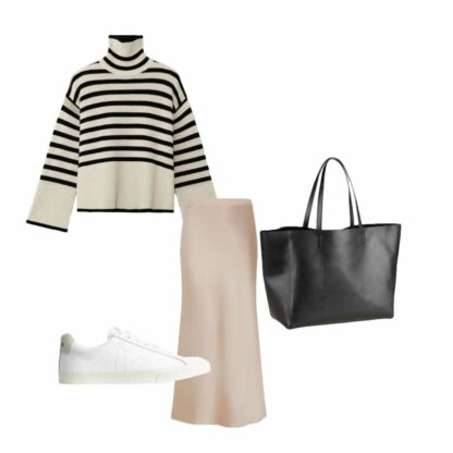satin skirt neutral